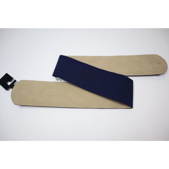 INC Dark Blue Stretch Belt with Gold Clasp‎ Size L/XL - Picture 3 of 4